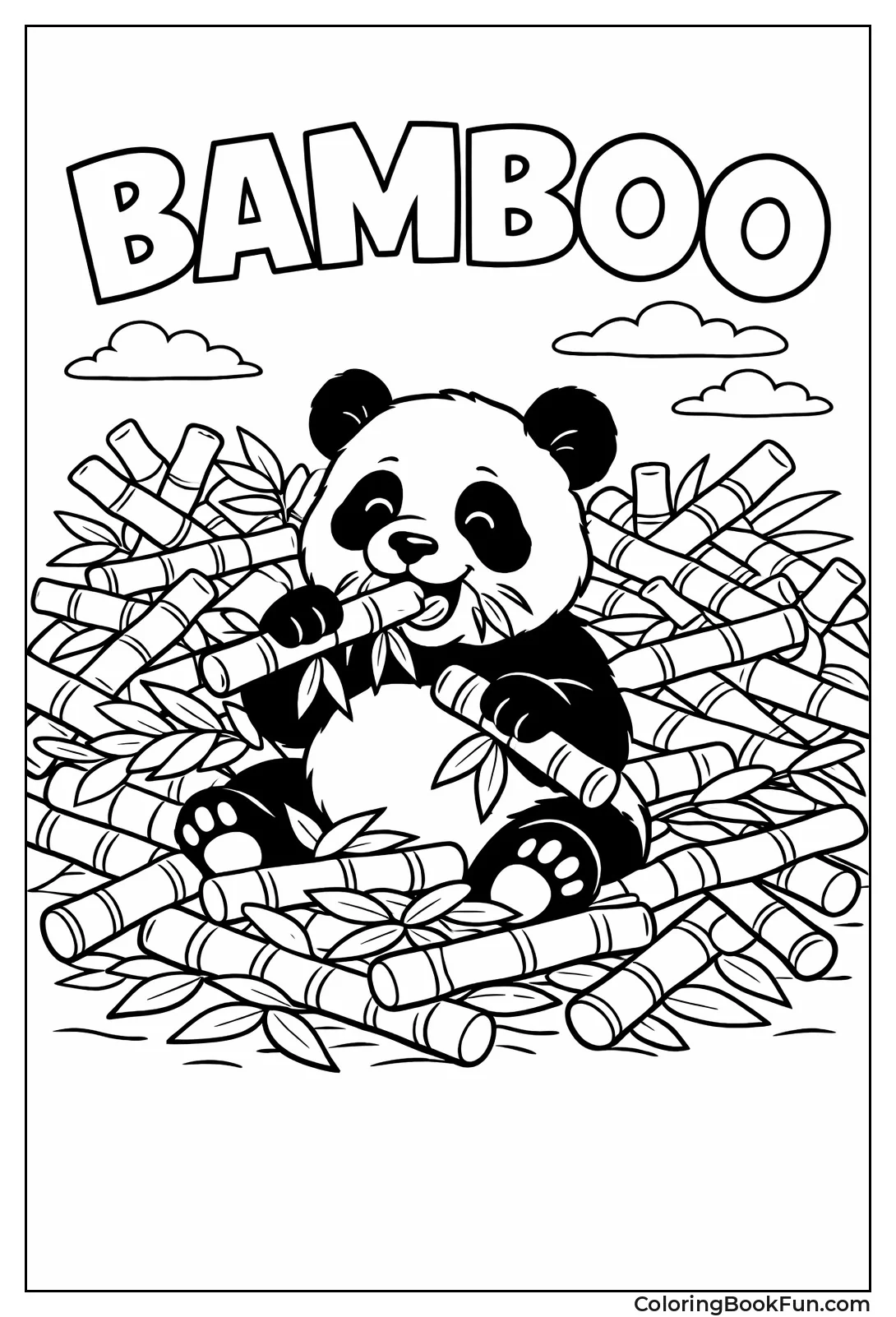 Panda Feasting on Bamboo