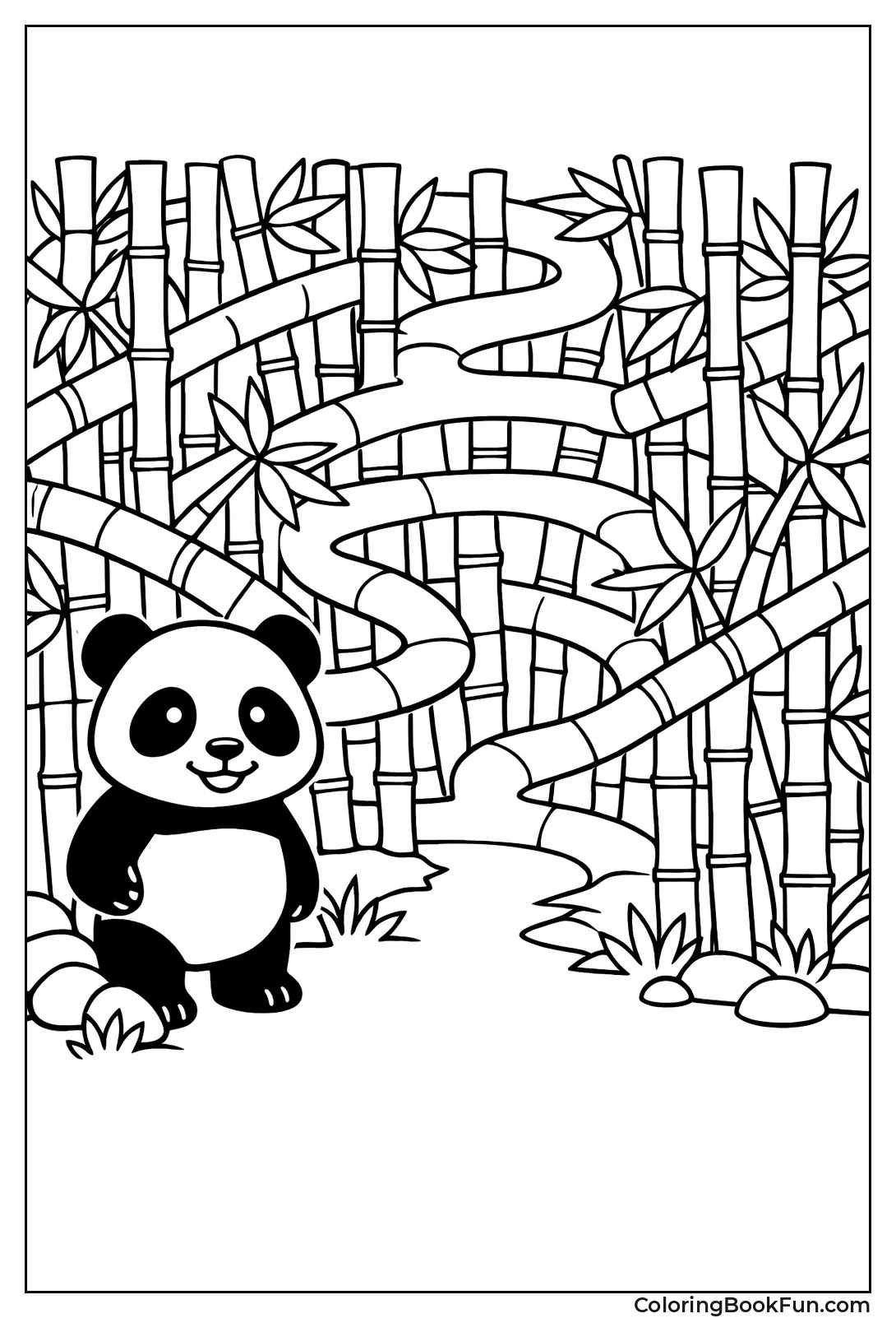 Panda at Bamboo Maze