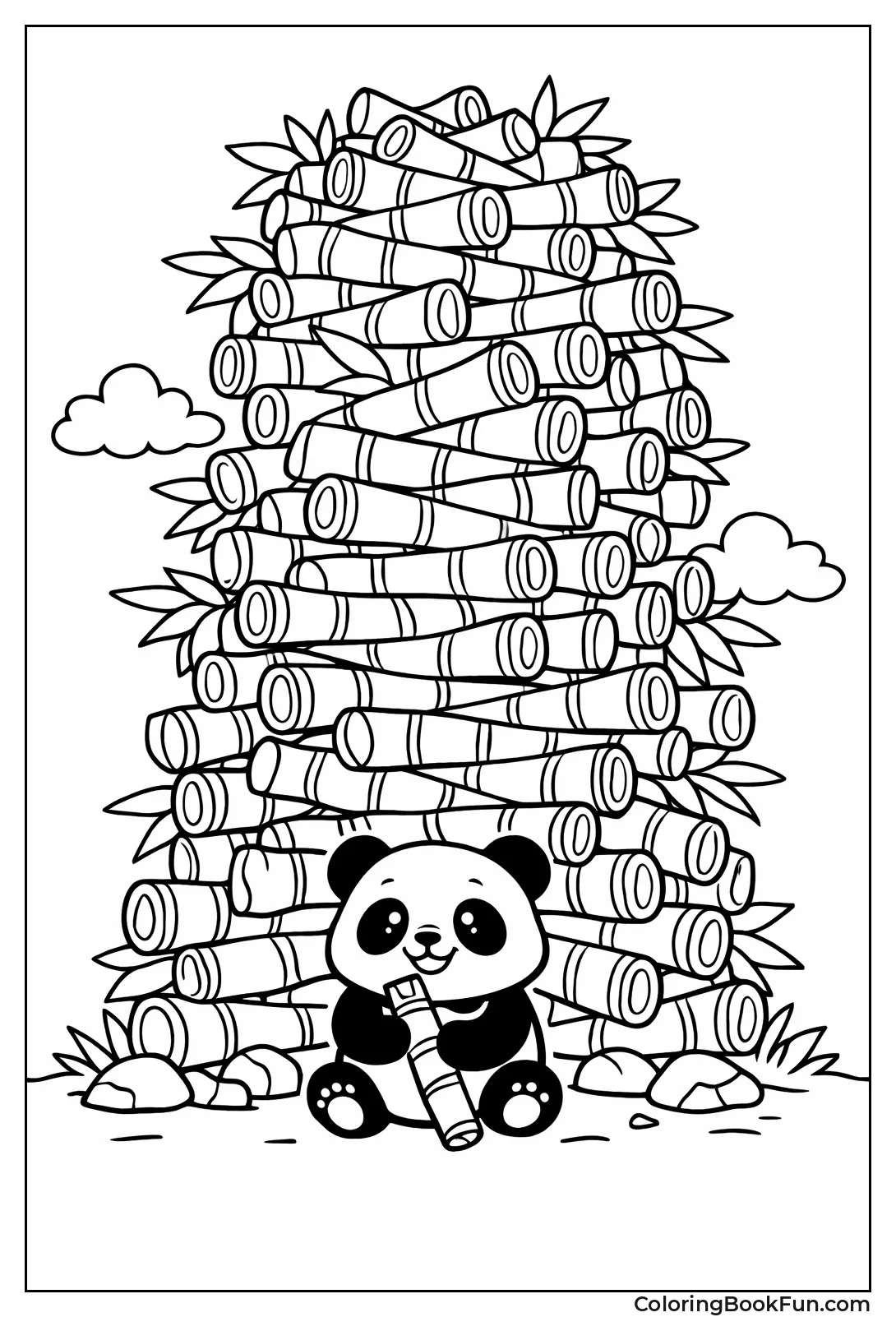 Panda with Bamboo Stack