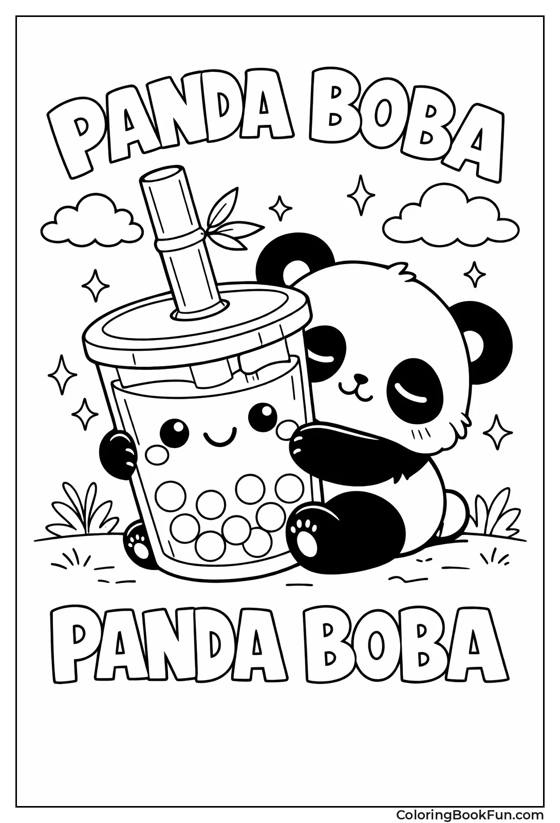 Panda Hugging Boba Cup