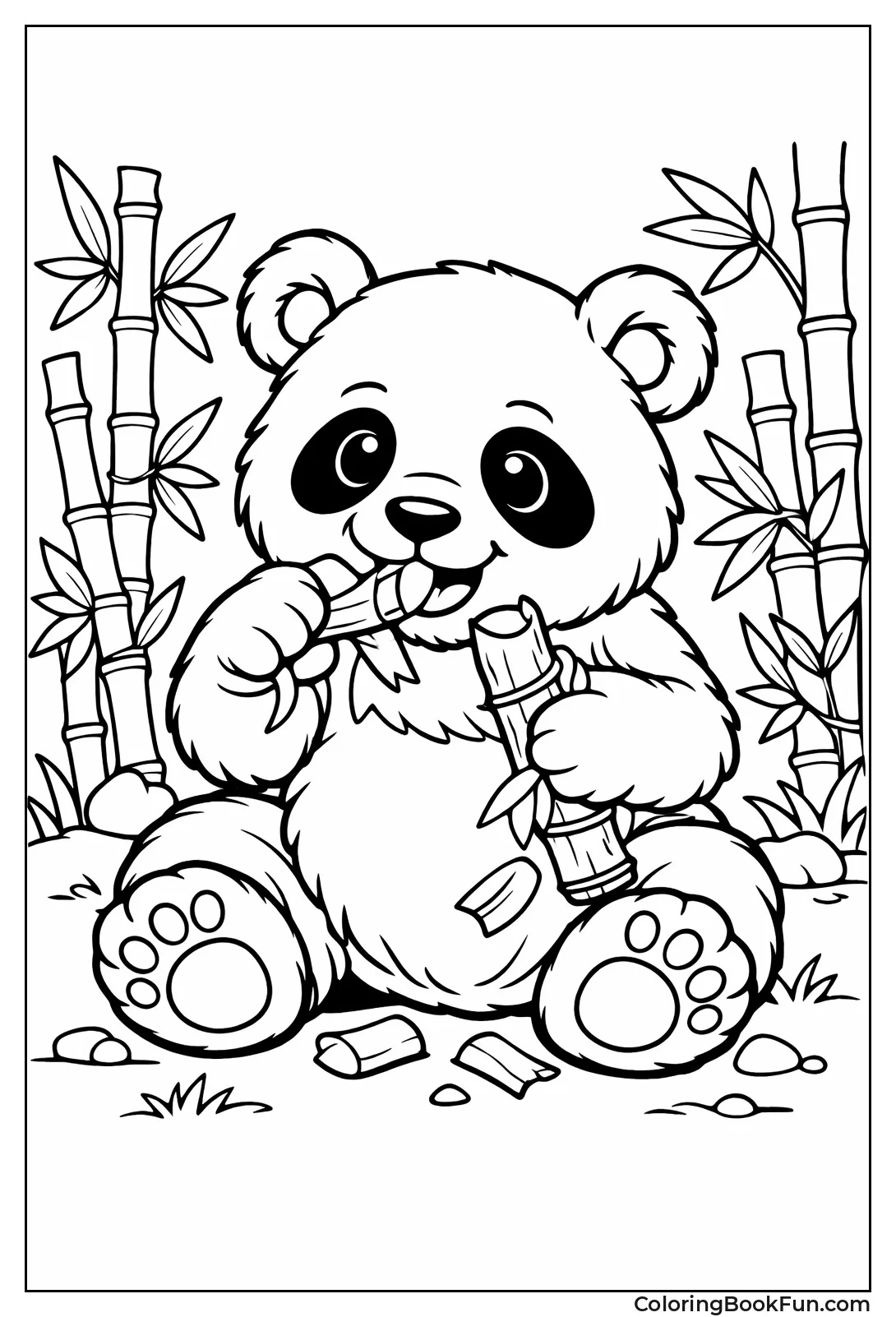 Panda Eating Fresh Bamboo