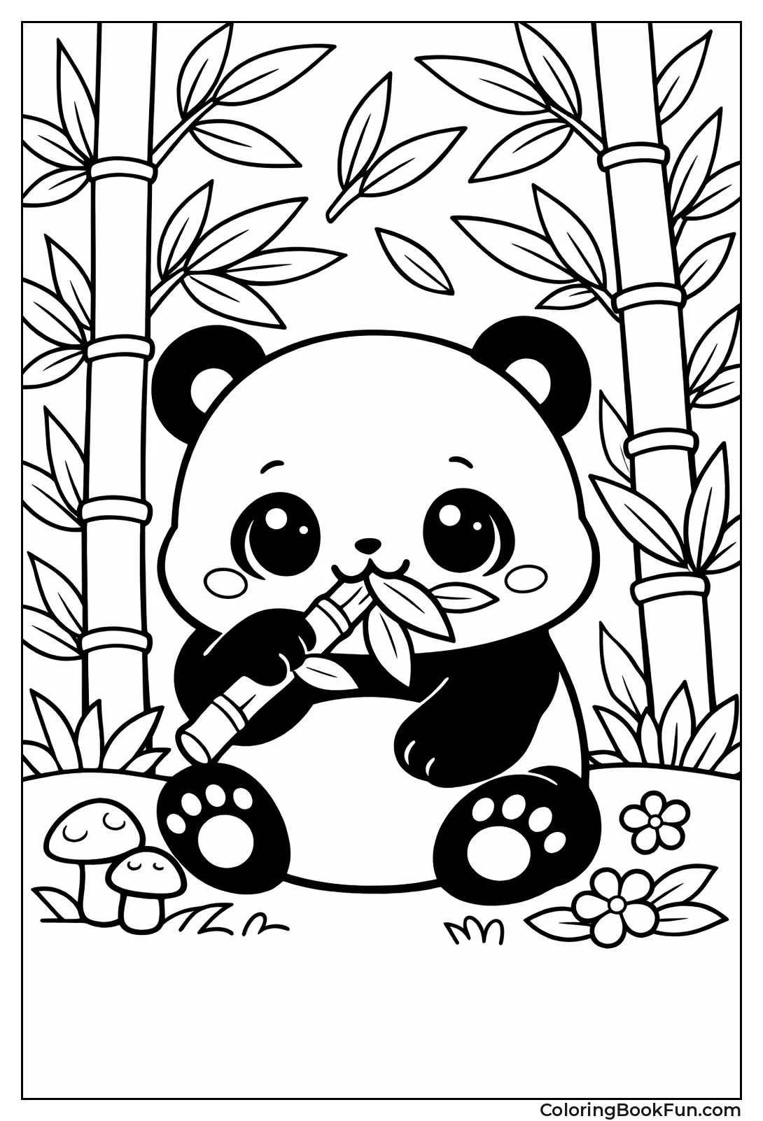 Panda Munching on Bamboo