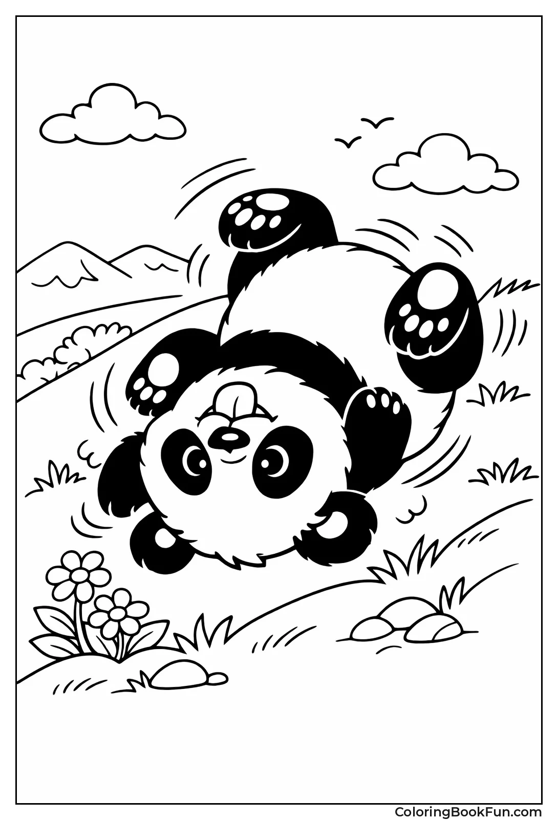 Panda Rolling Down Hill