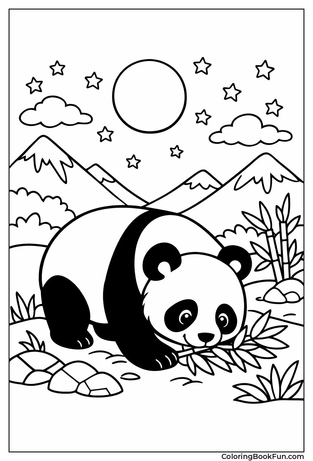 Panda Foraging at Night