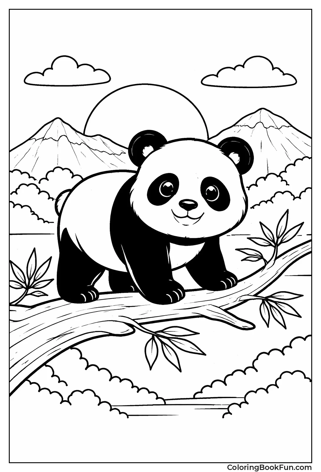 Panda Silhouette at Sunset