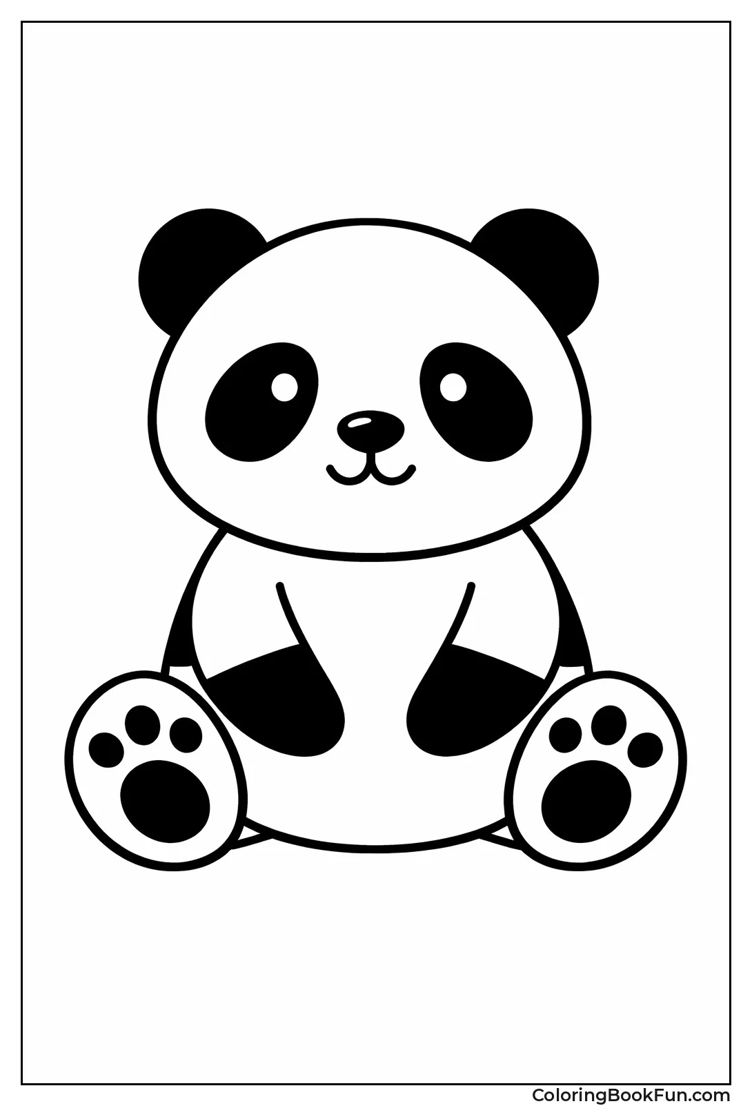 Simple Panda Outline Drawing
