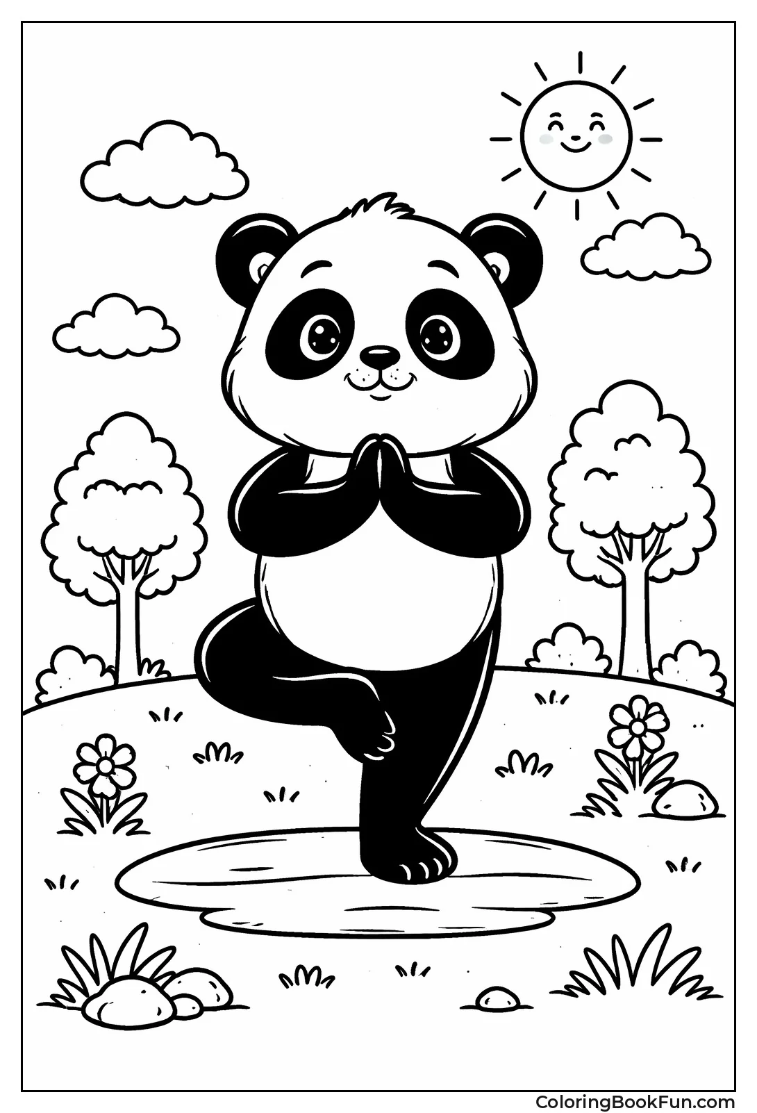 Panda Doing Yoga Pose