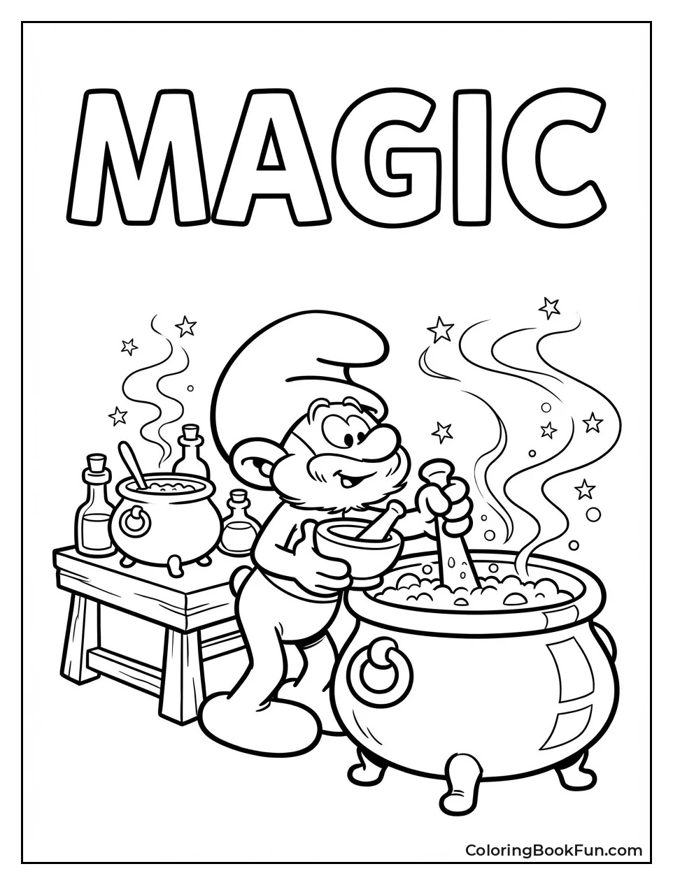 Papa Mixes Glowing Potion