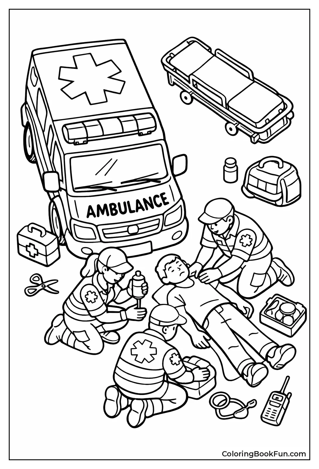 Aerial View Ambulance Scene
