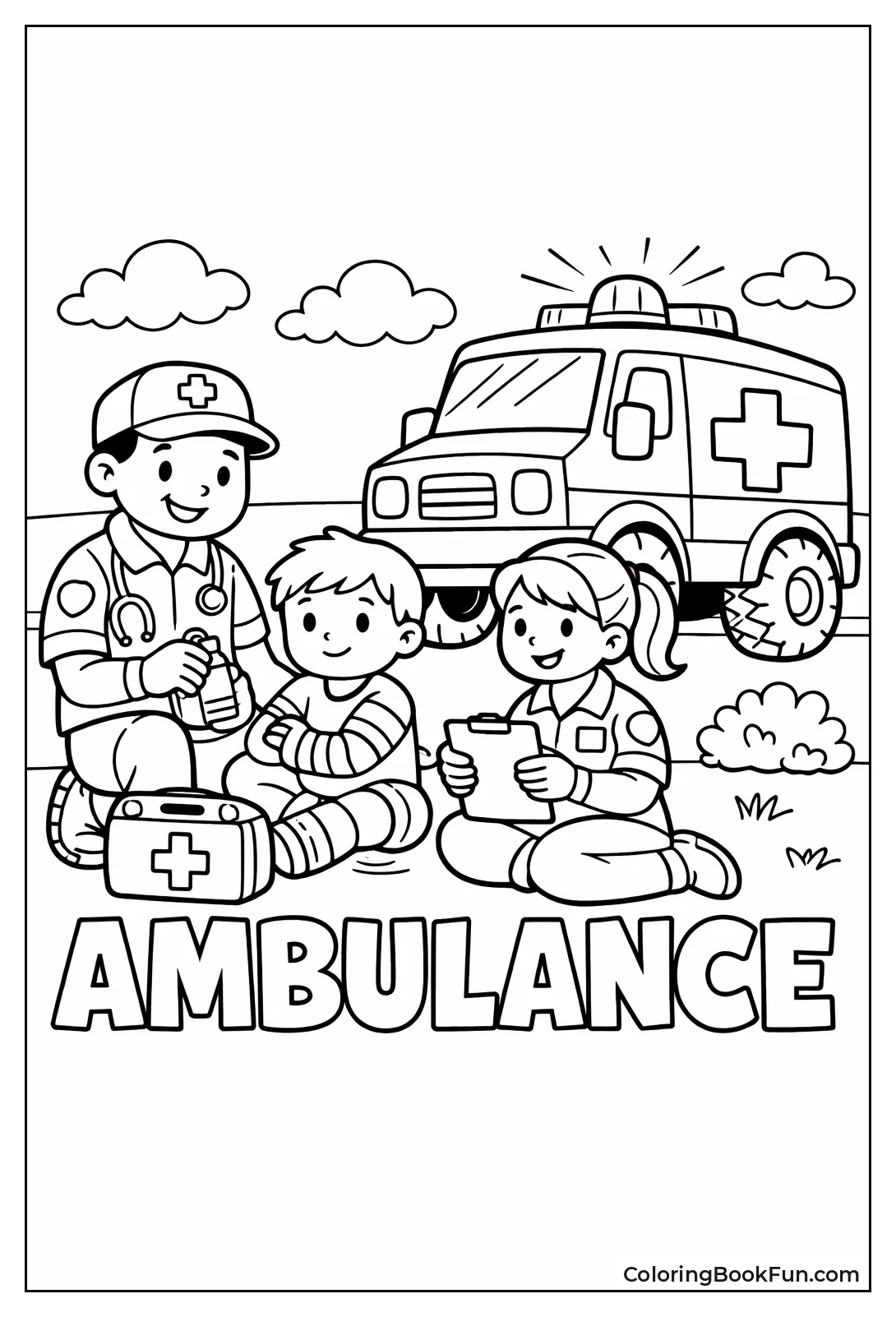 Classic Ambulance with Big Wheels