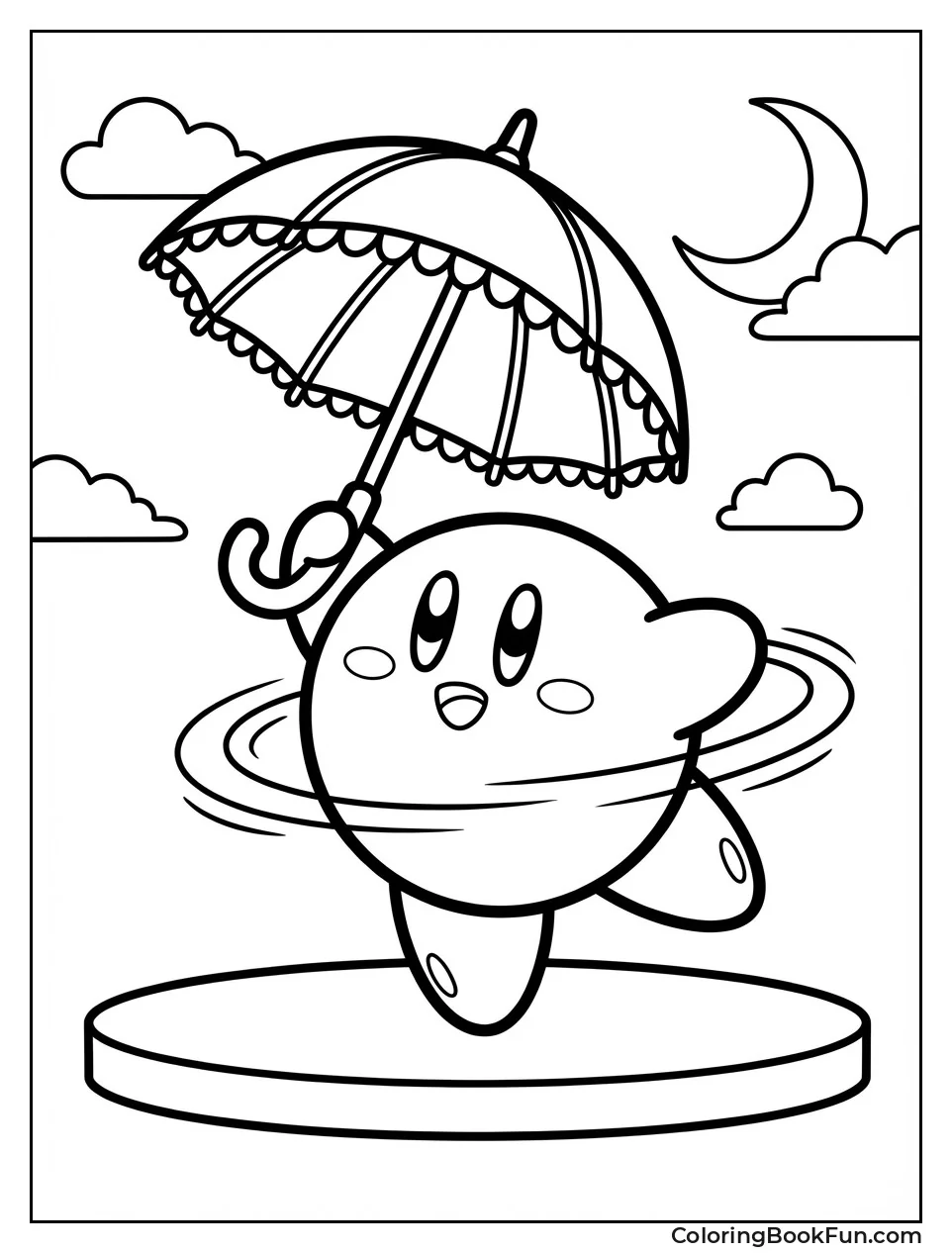 Parasol Kirby Twirling Gracefully