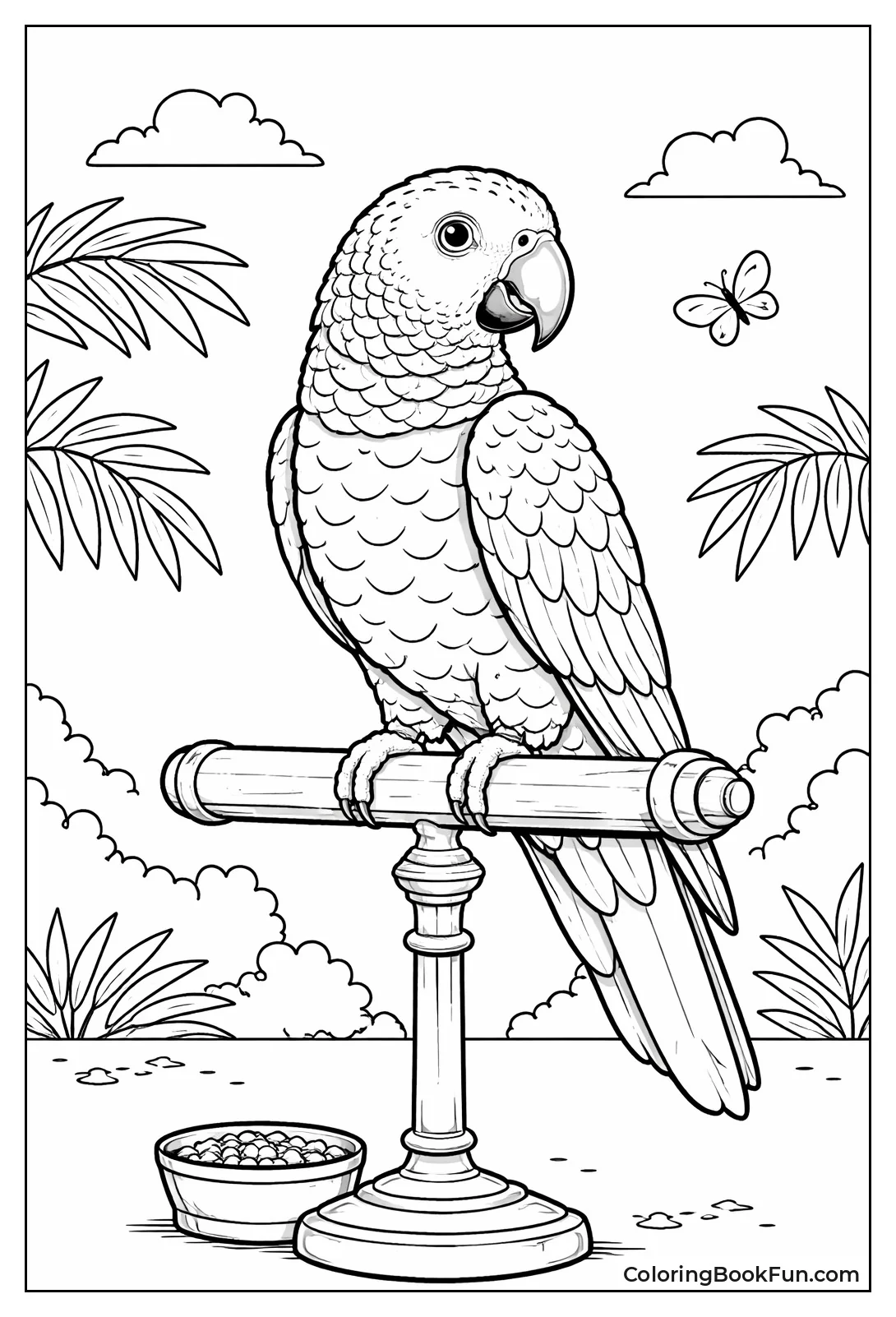 Curious African Grey Parrot