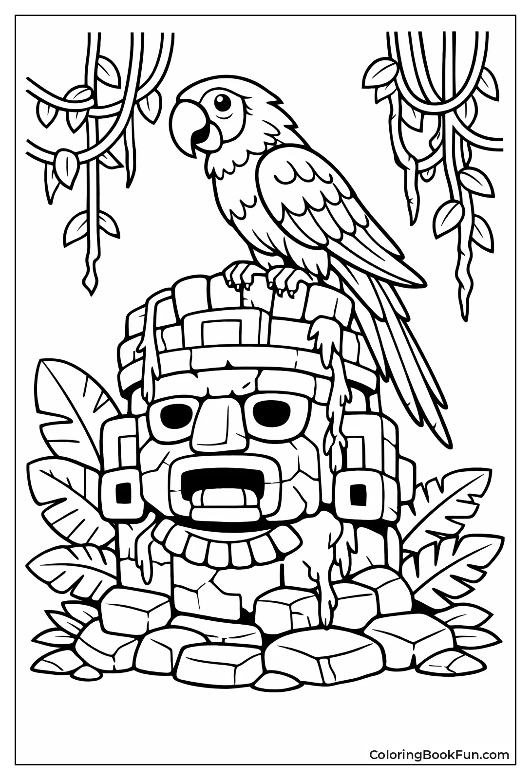 Parrot on Jungle Ruins