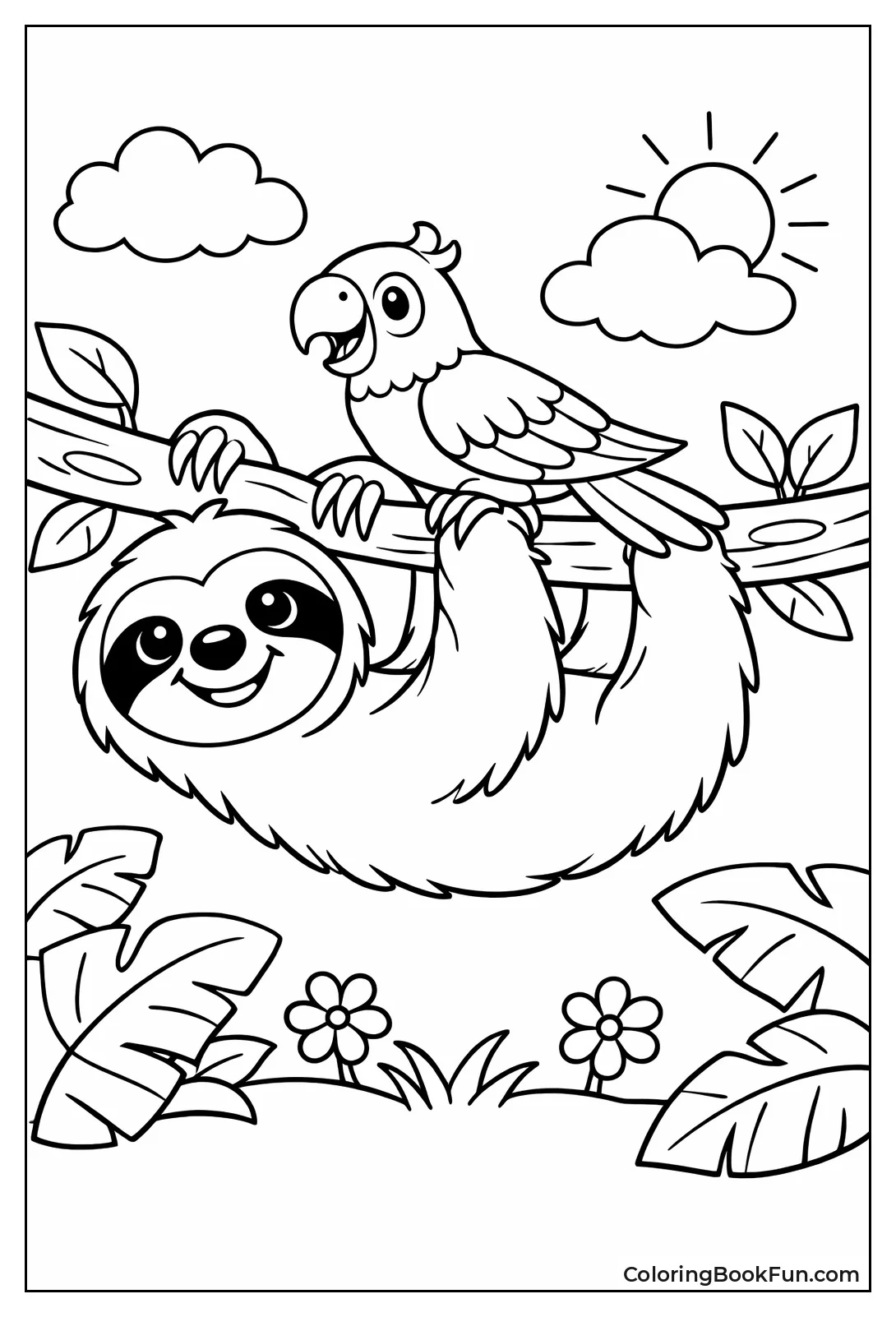 Parrot Riding Slow Sloth
