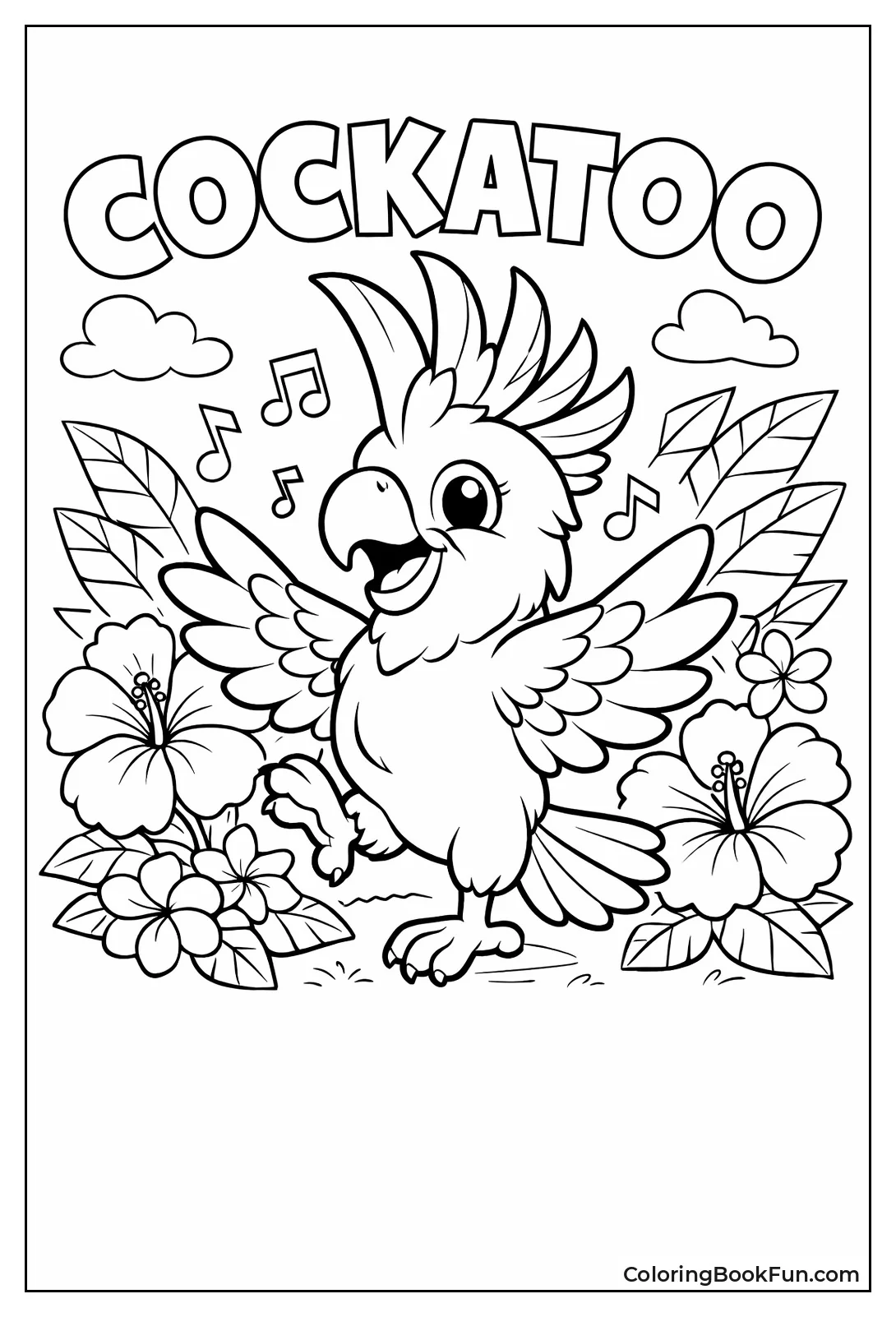 Dancing Cockatoo with Flowers