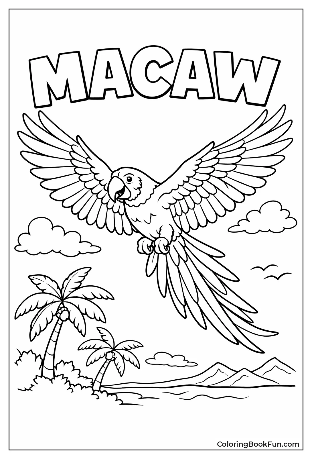 Macaw Soaring in Flight