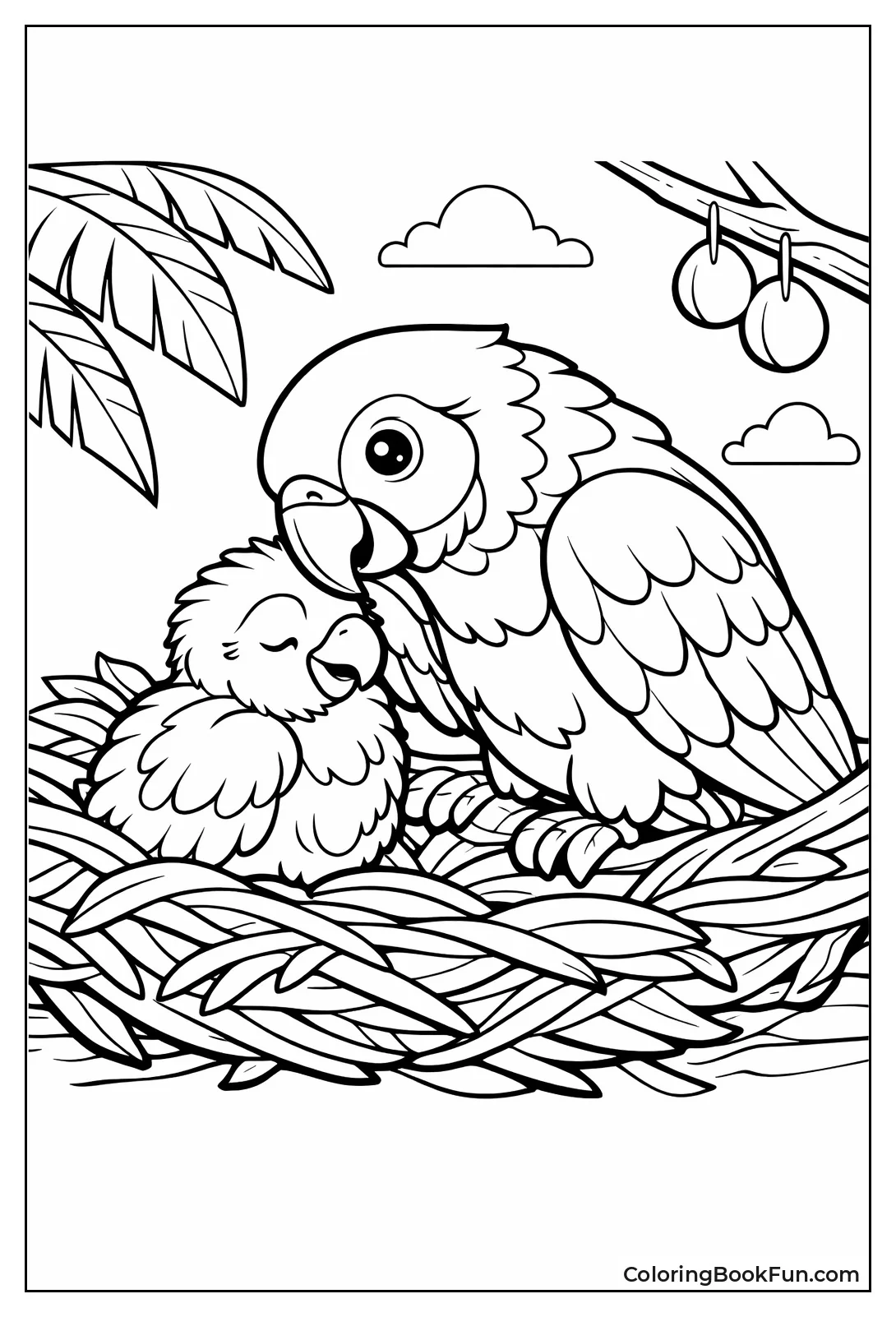 Mother Preening Her Chick