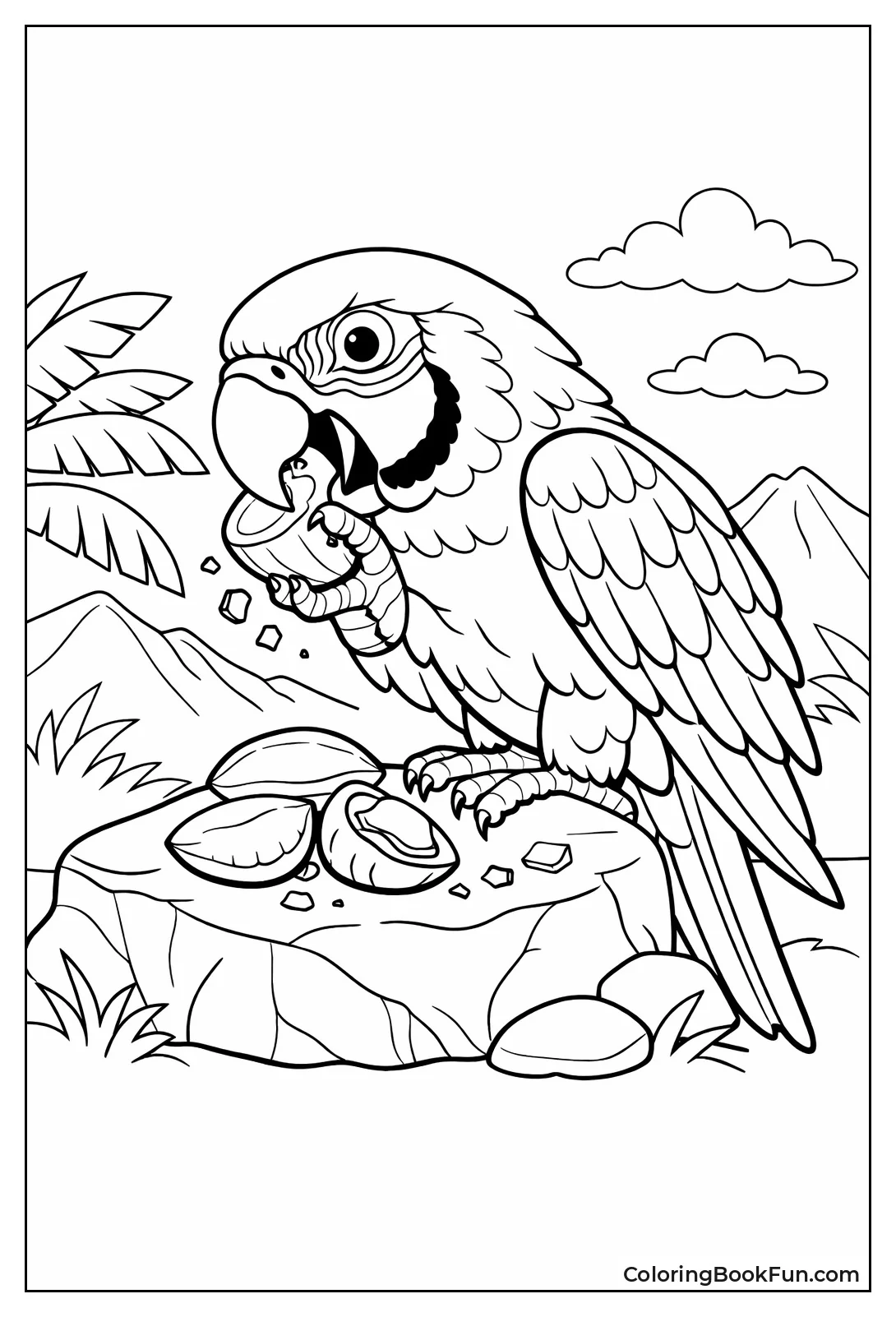 Macaw Cracking Hard Nut