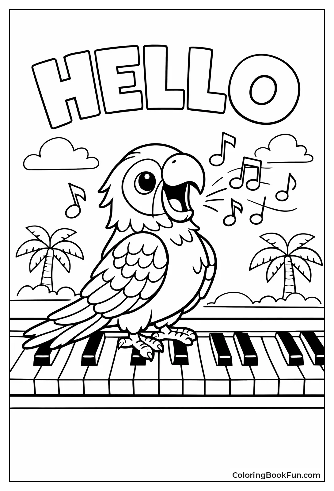 Parrot Singing on Piano