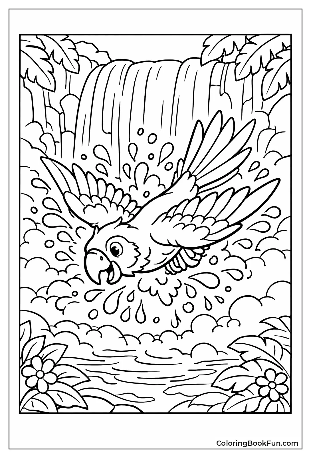 Parrot Diving Waterfall Mist