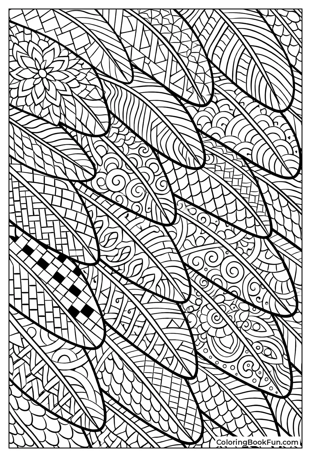 Zentangle Parrot Feathers