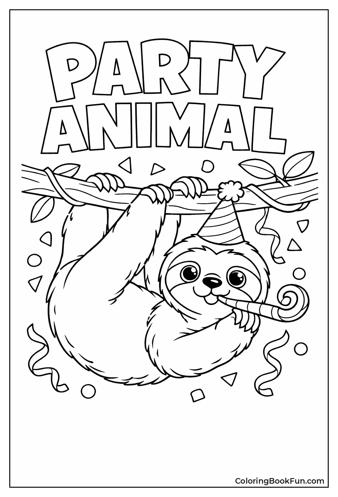 Sloth Blows Party Horn