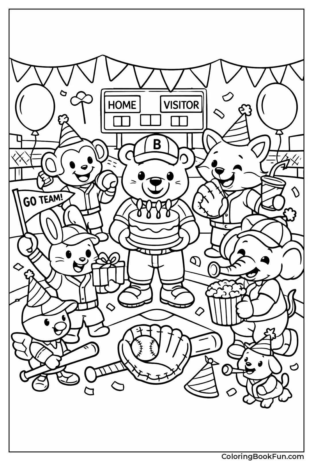 Animals Party on Field