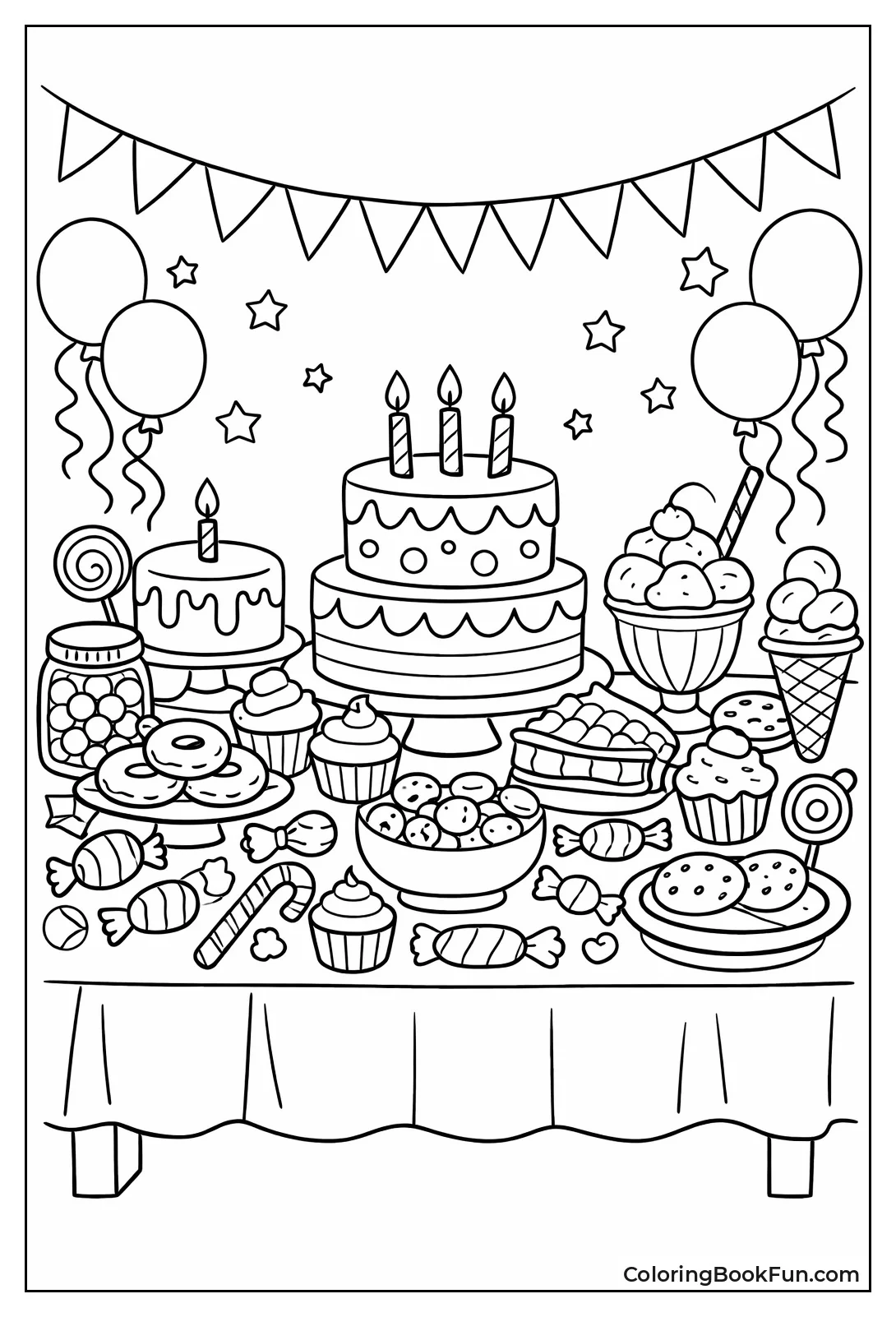 Party Table with Cakes