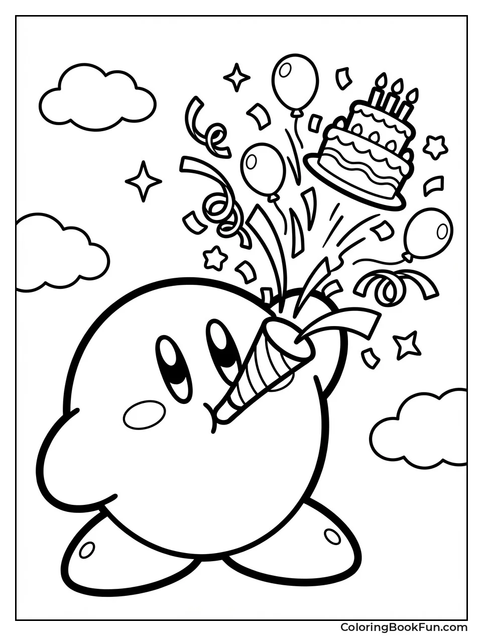 Kirby Blows Party Horn
