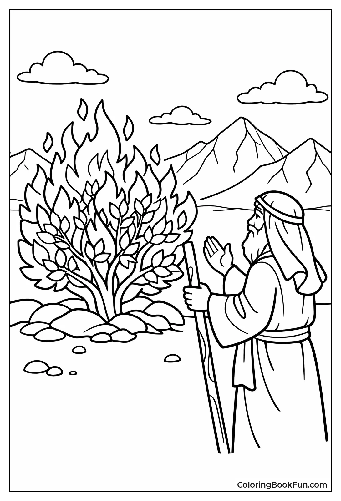Burning Bush Talks to Moses