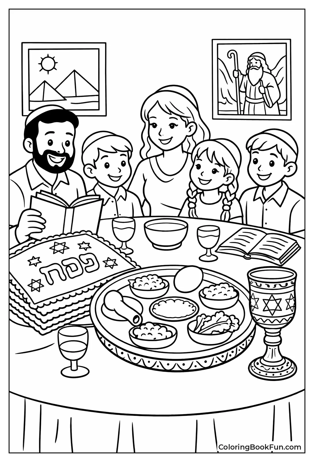 Family Gathers Around Pesach Table