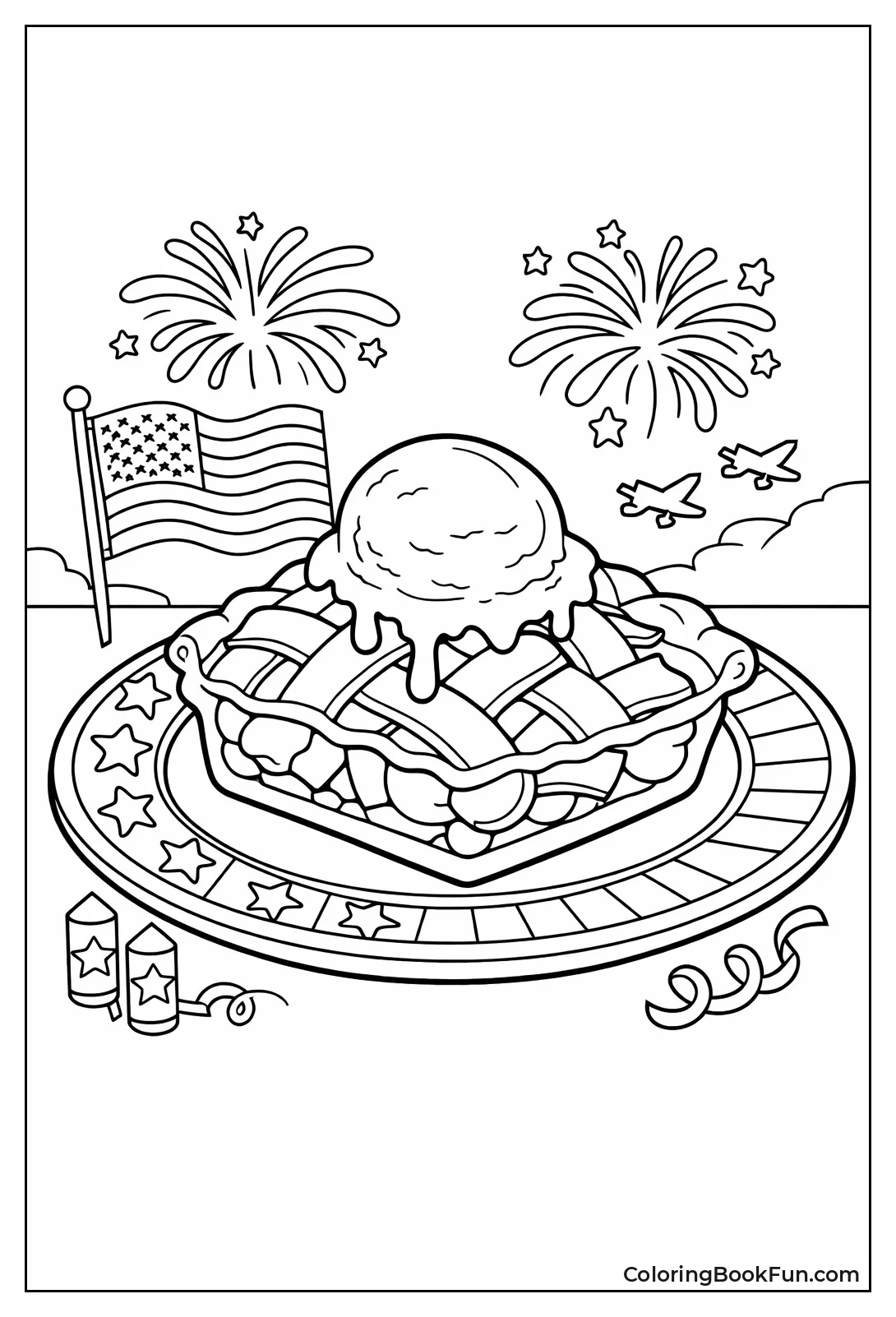 Pie Serves with Ice Cream