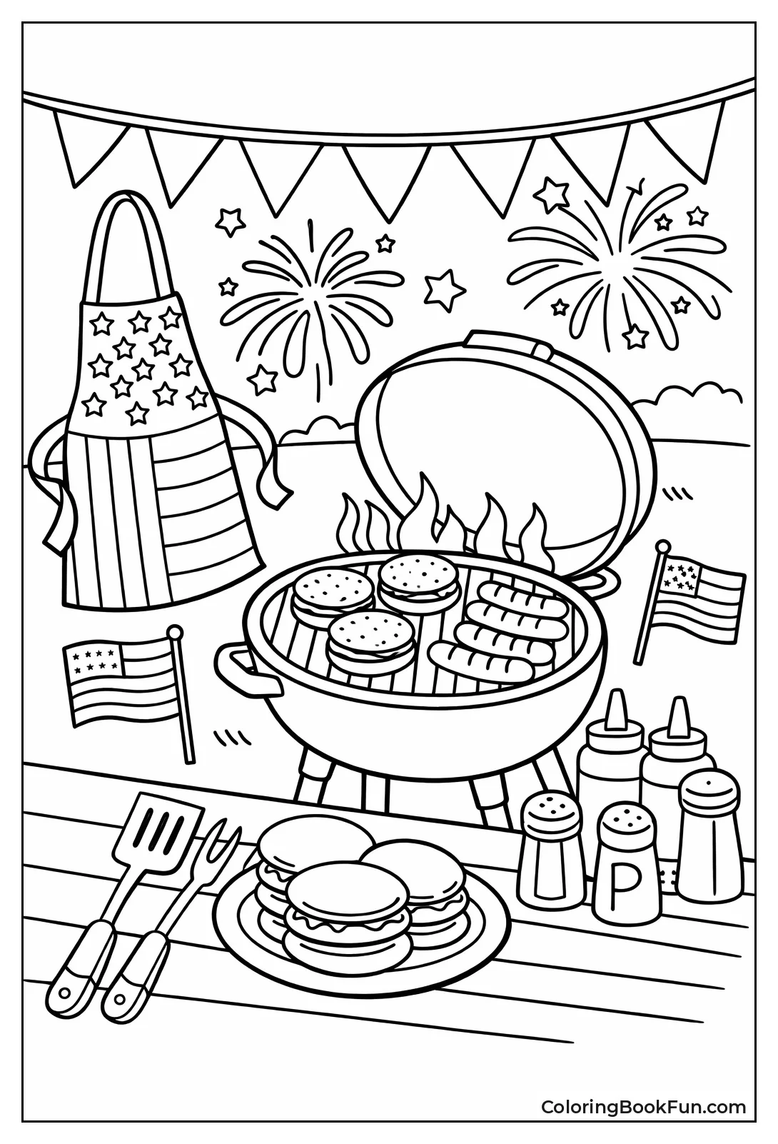 Grill Cooks Hot Dogs