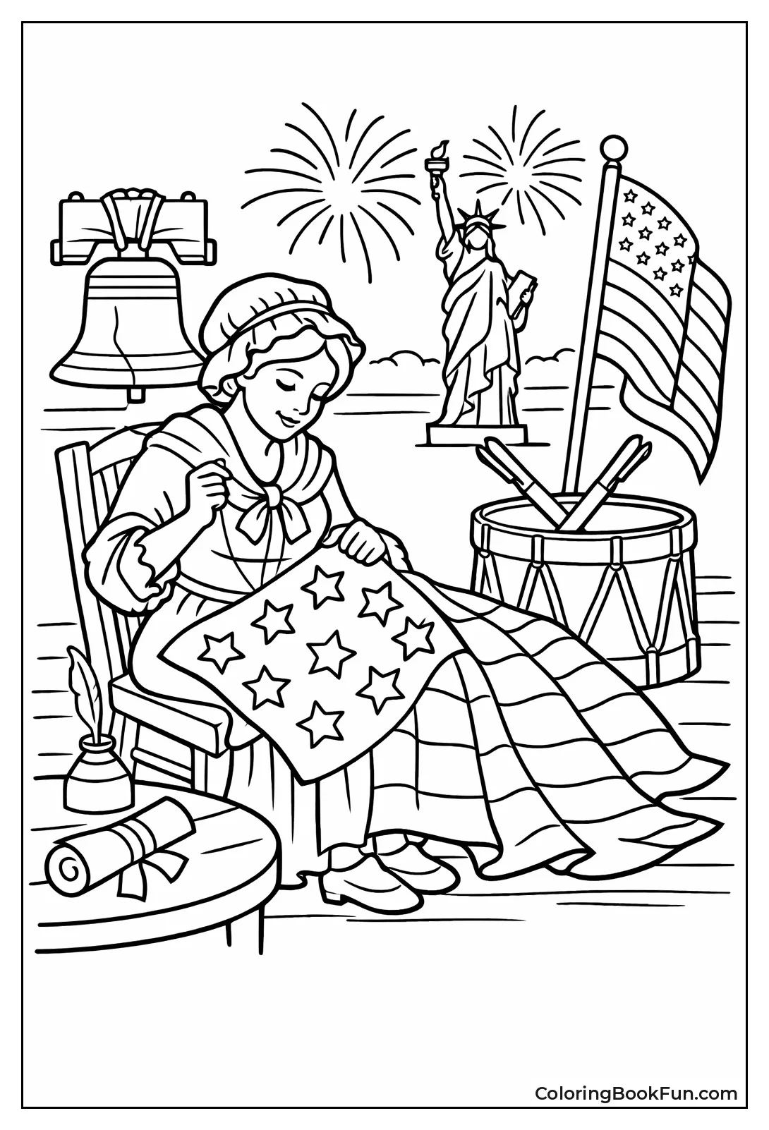 Betsy Sews First Flag