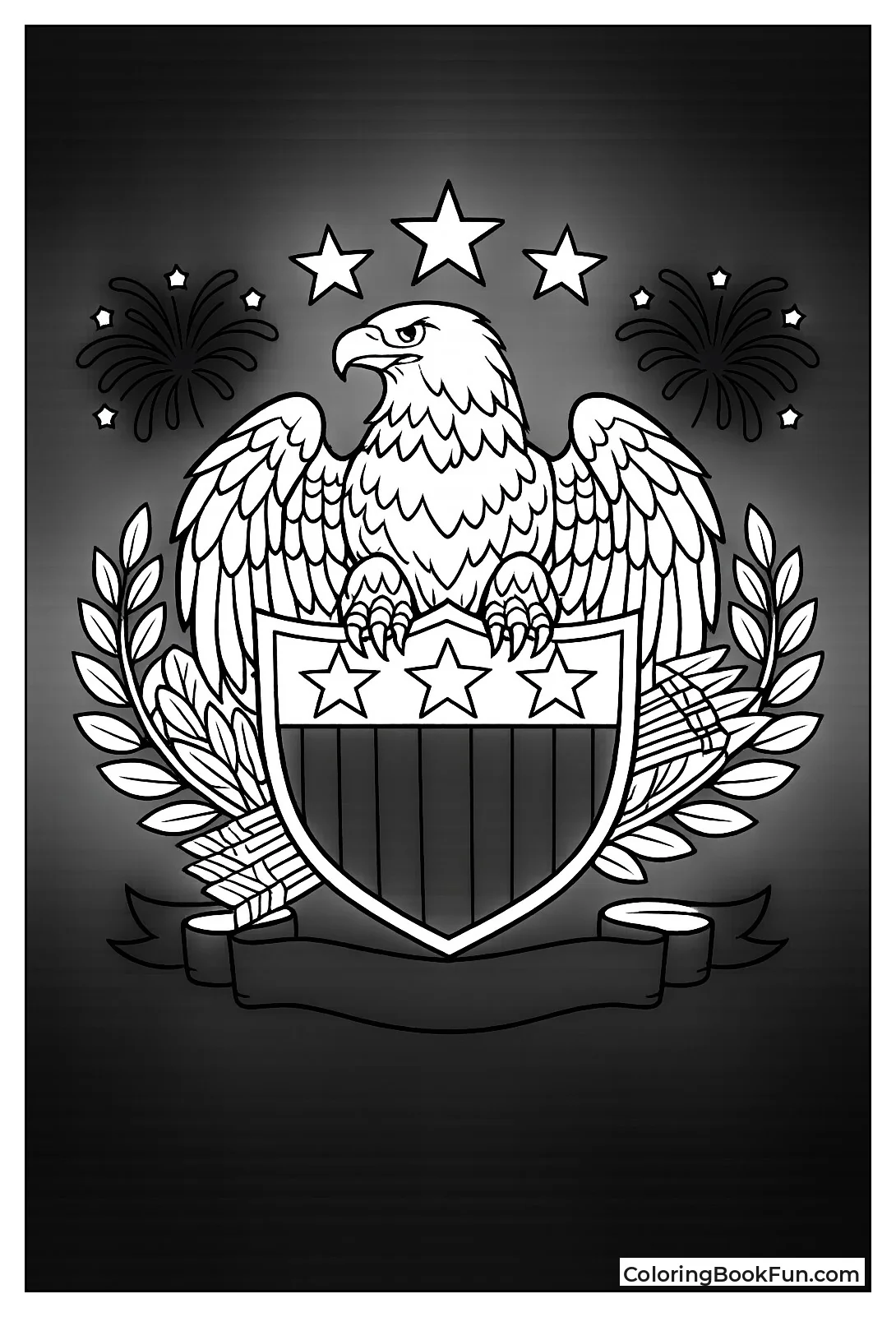 Eagle Perches on Shield