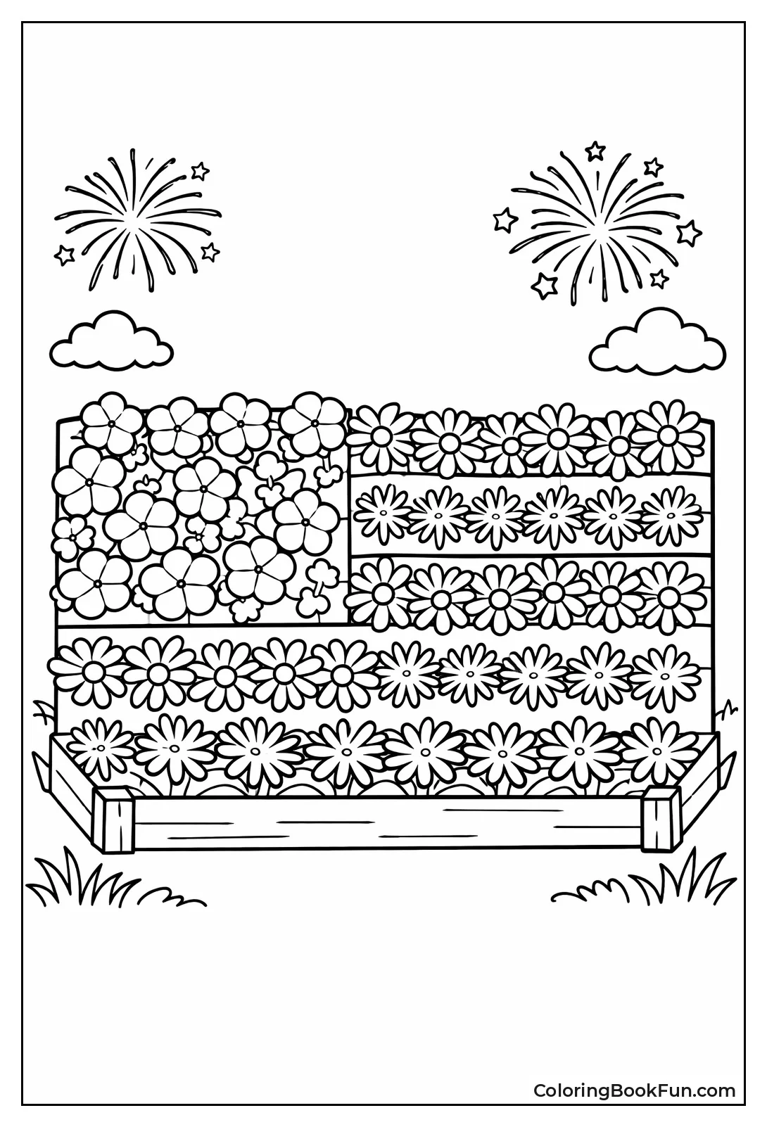 Flowers Grow Flag Shape