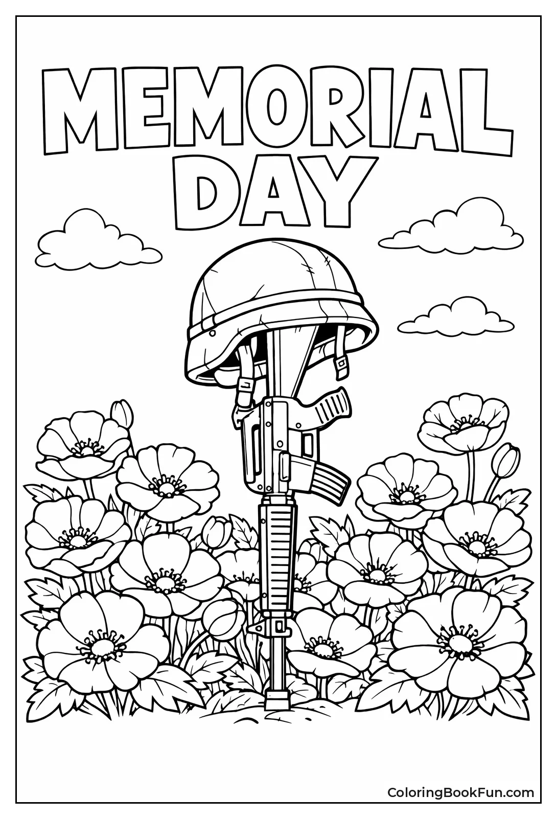 Helmet Rests in Poppies