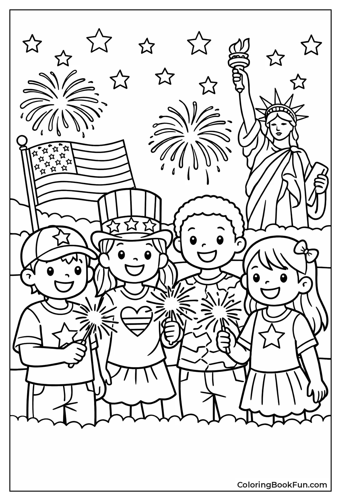 Kids Hold Bright Sparklers