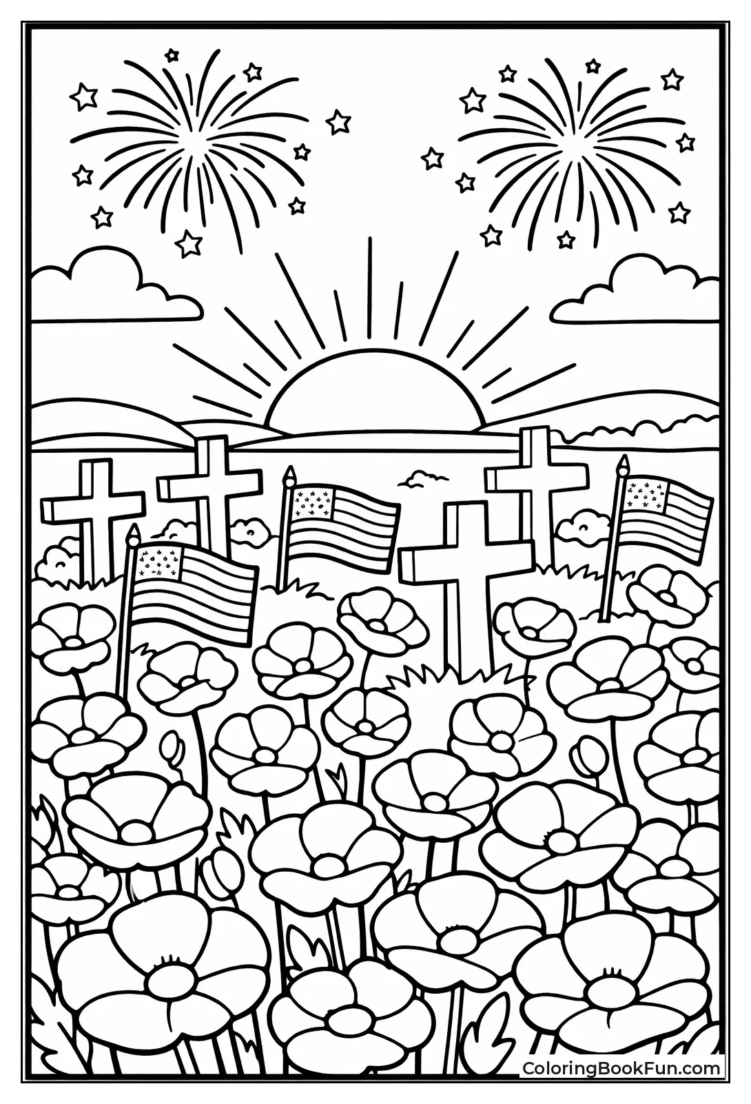 Poppies Bloom by Crosses