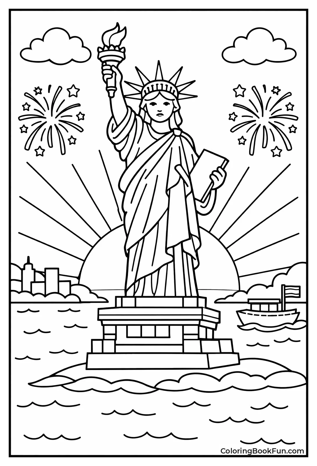 Statue of Liberty Holds Torch