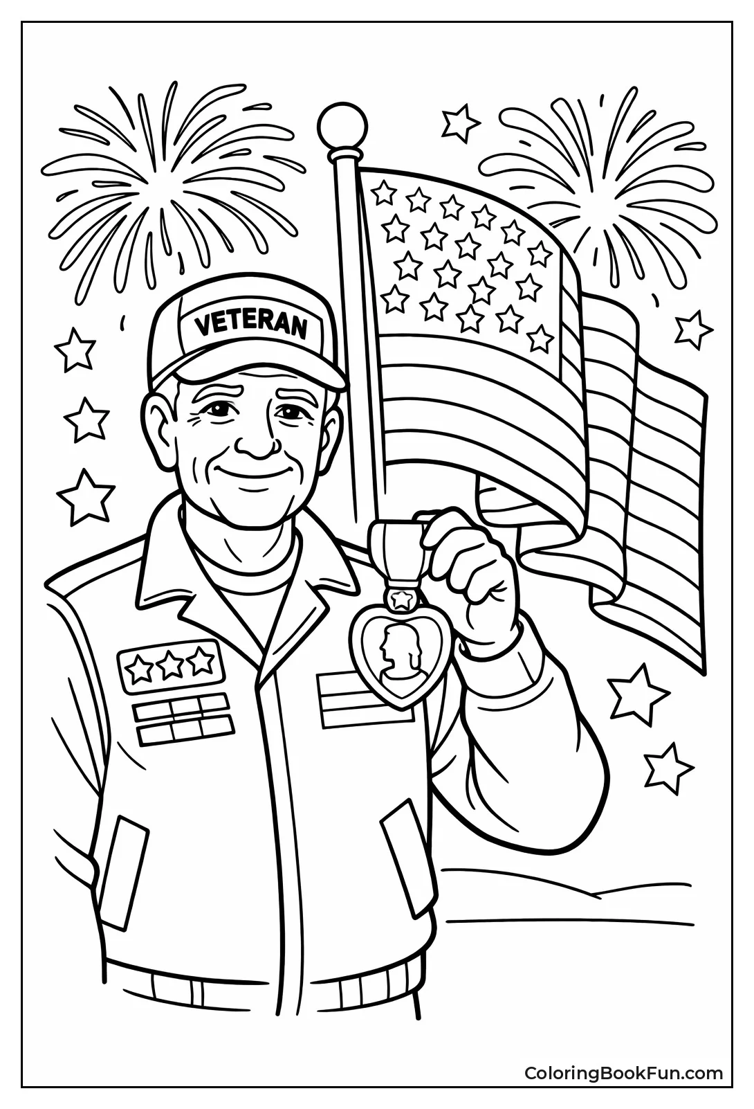 Veteran Holds Purple Heart