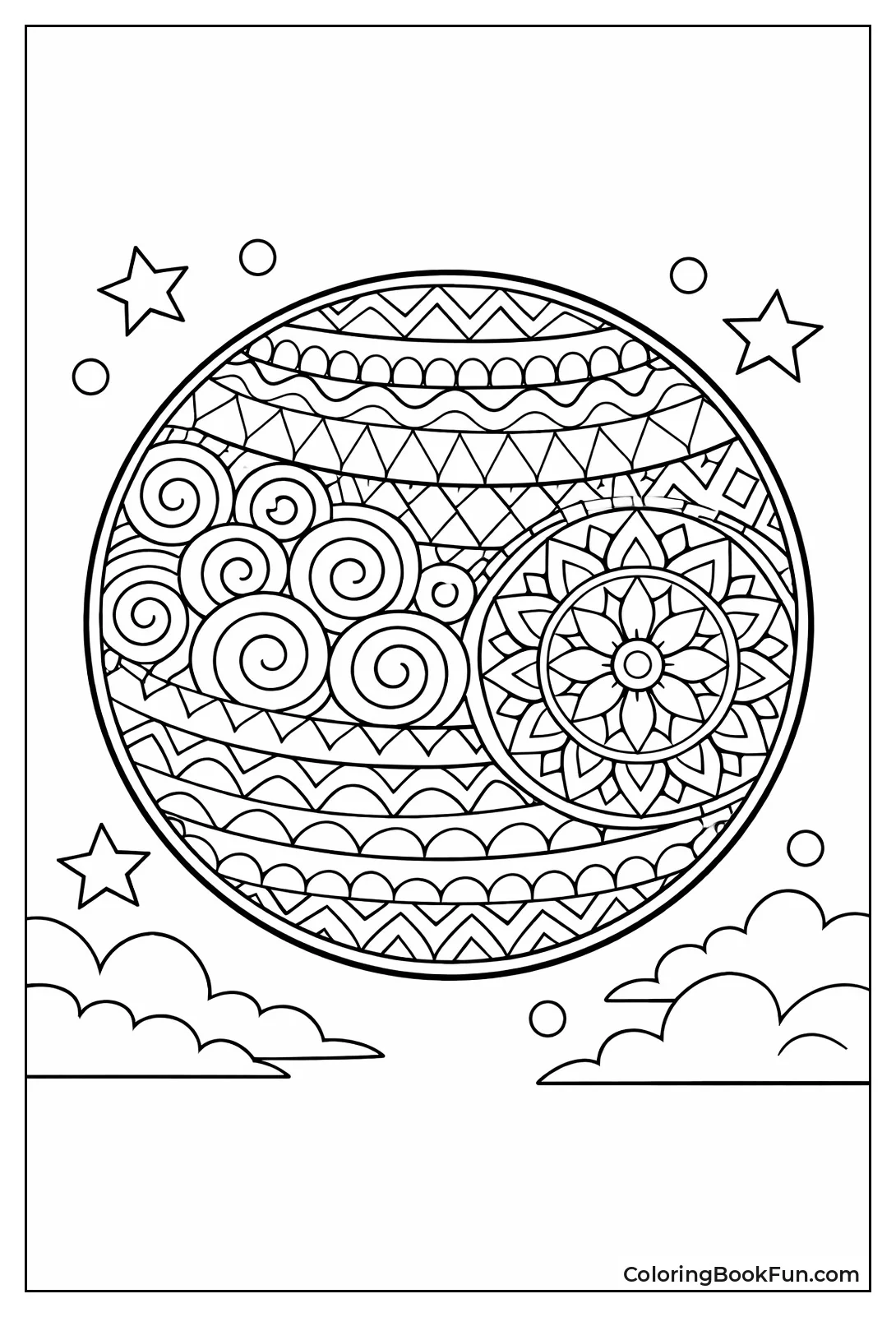 Moon Filled with Fun Patterns
