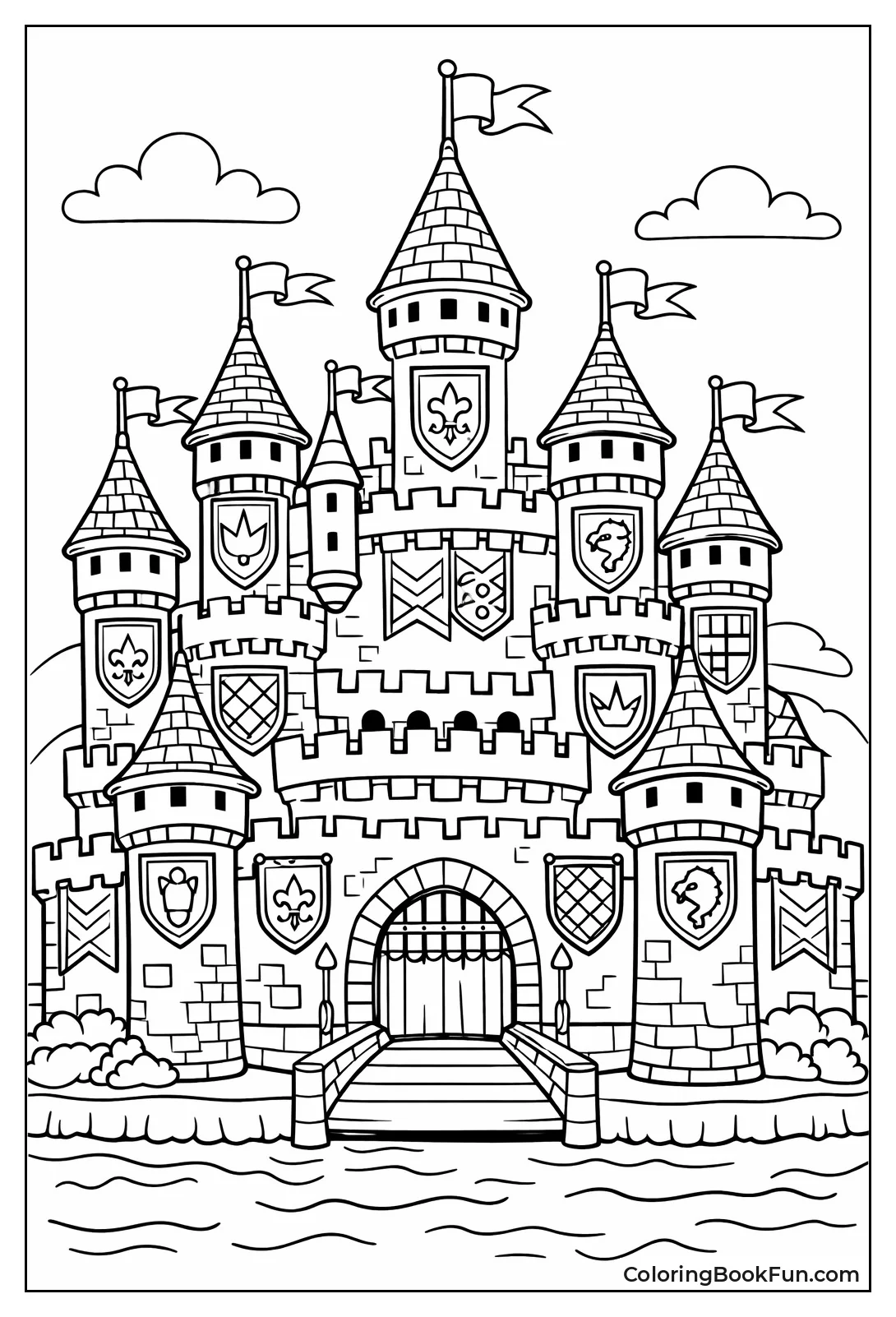 Castle with Patterned Banners