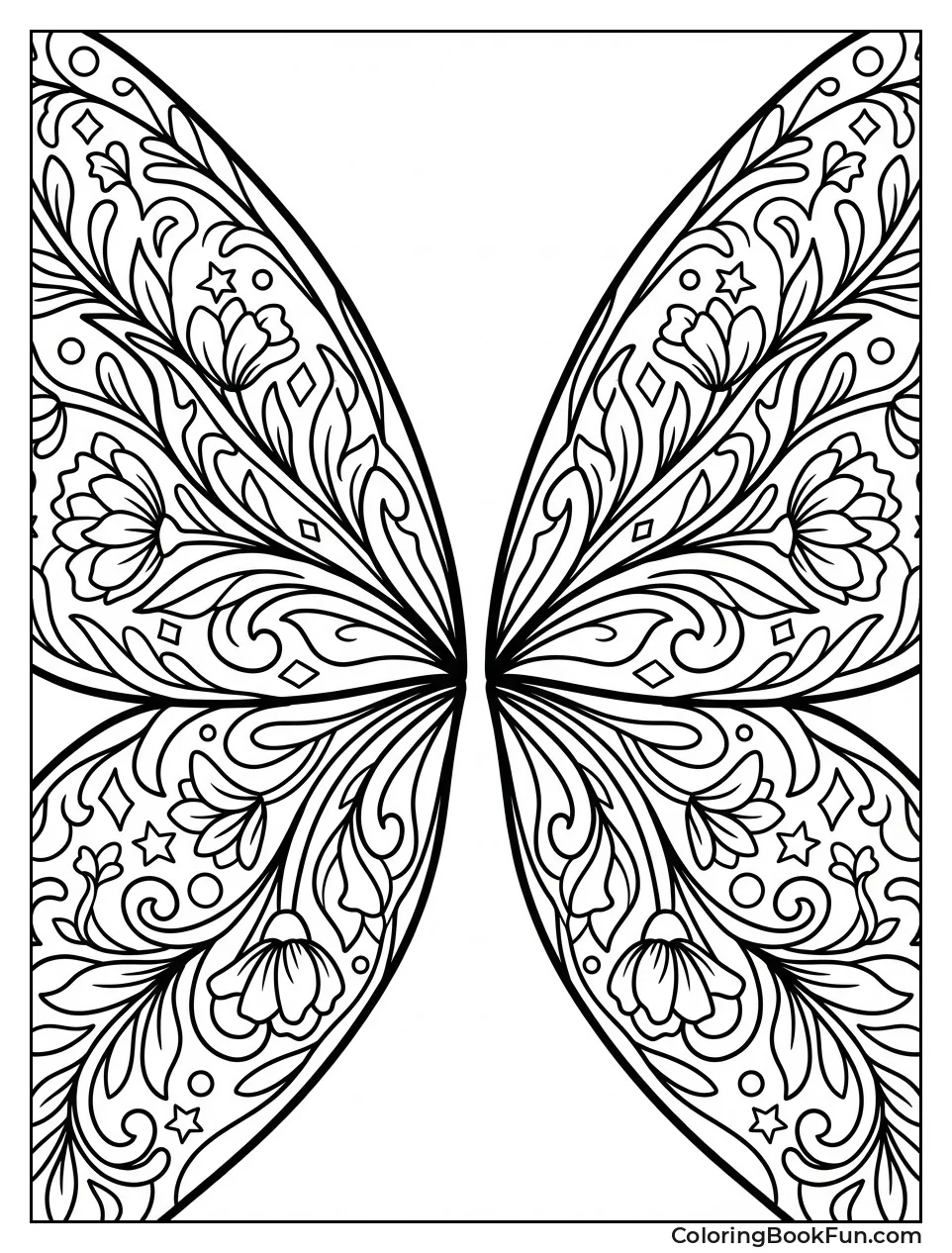 Patterned Fairy Wings Closeup