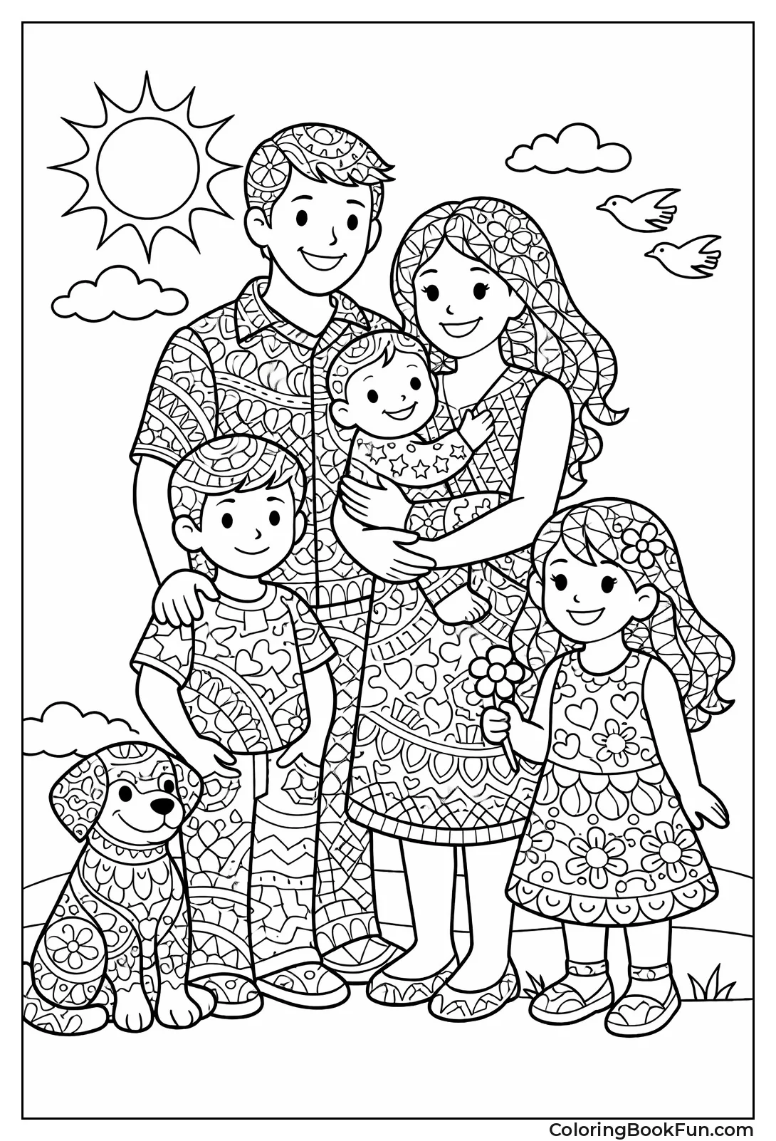 Patterned Family Outline Figures