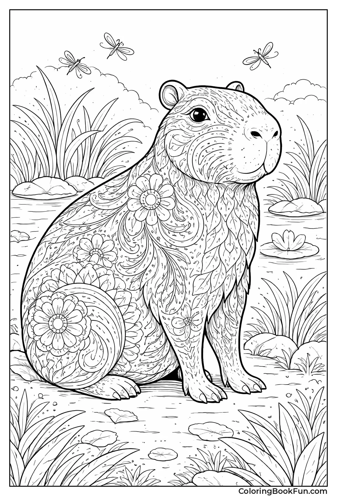 Capybara with Patterned Fur