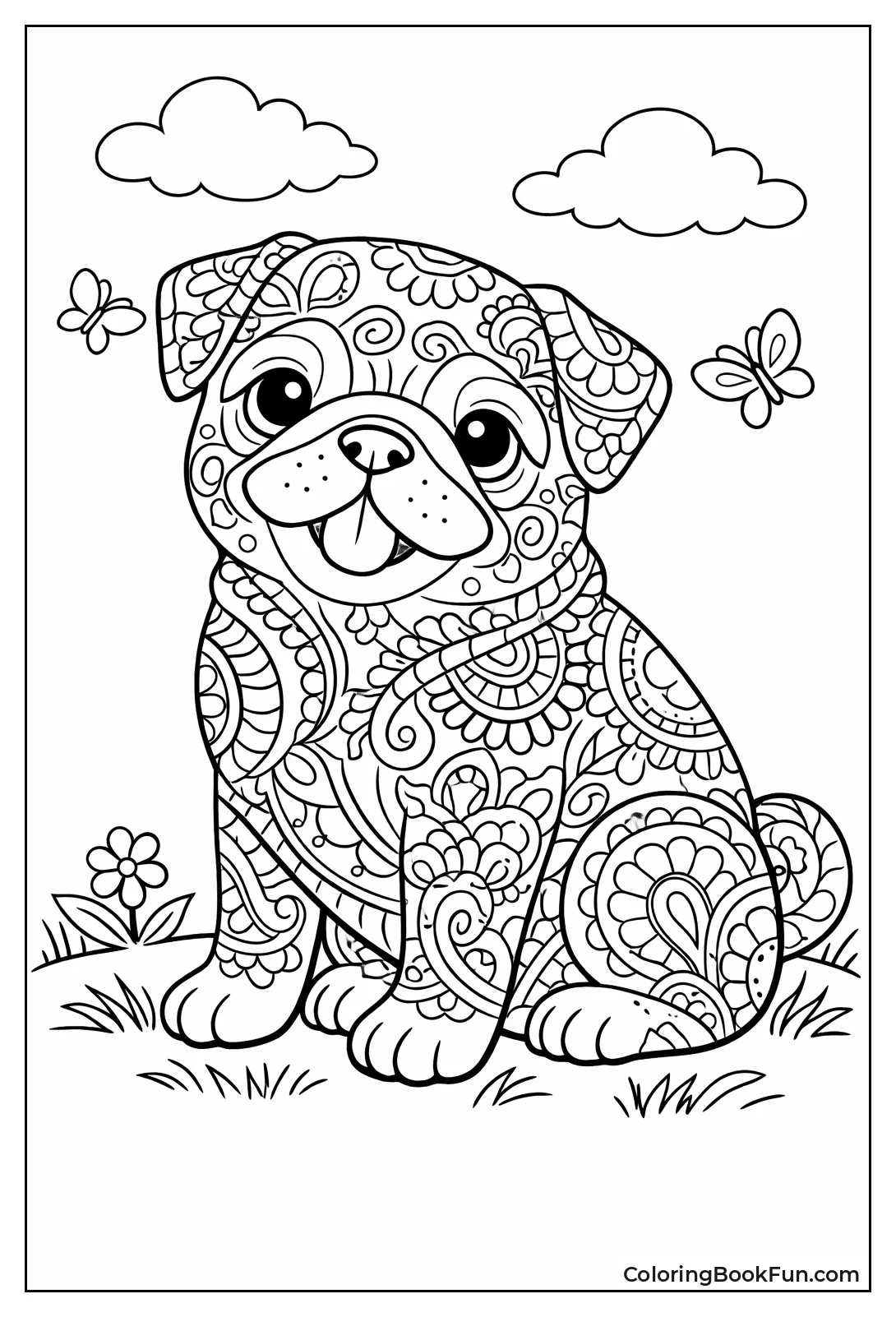 Pug with Patterned Fur
