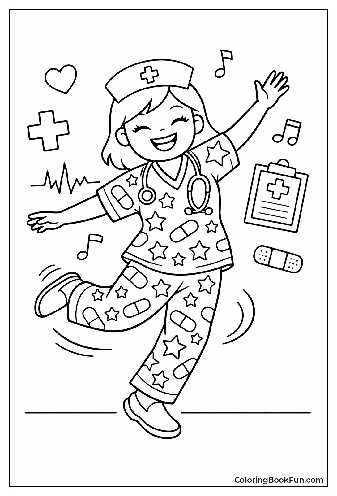 Dancing Nurse in Patterns