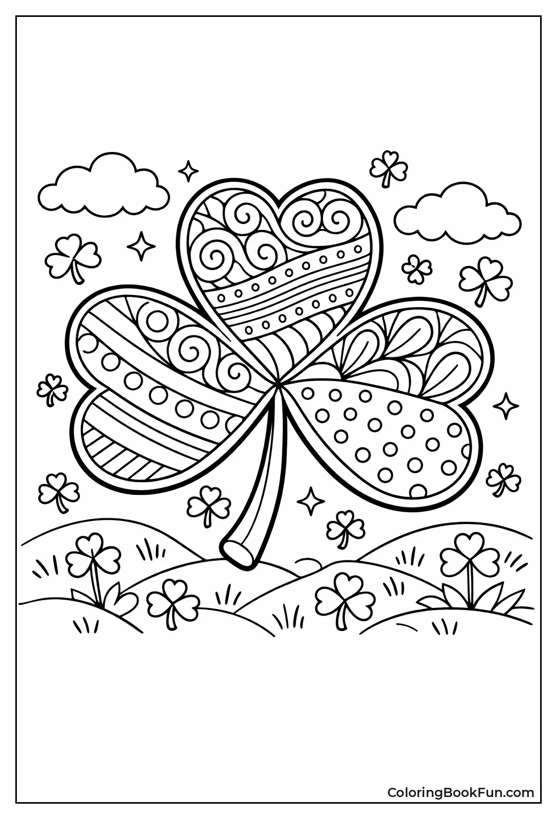 Patterned Shamrock Leaves