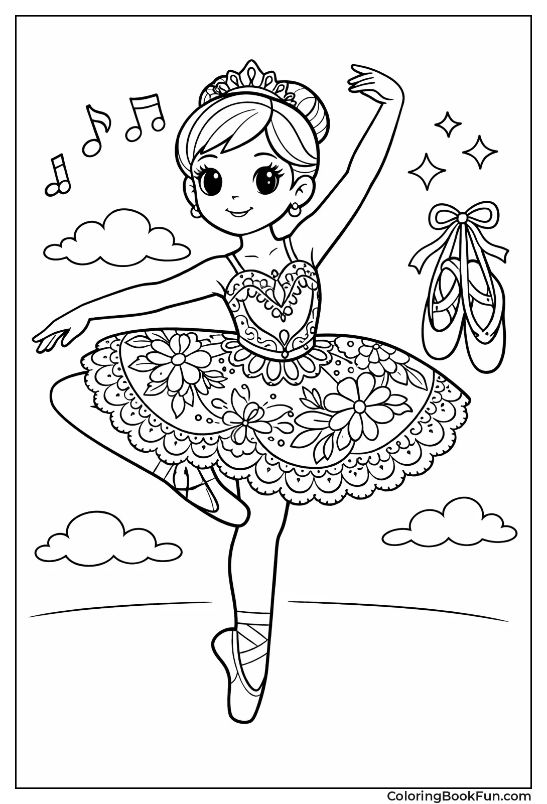 Ballerina with Patterned Tutu